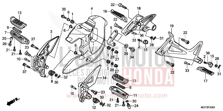 MARCHE (VFR800XD) von VFR800X „Crossrunner“ PEARL FADELESS WHITE (NH341) von 2013